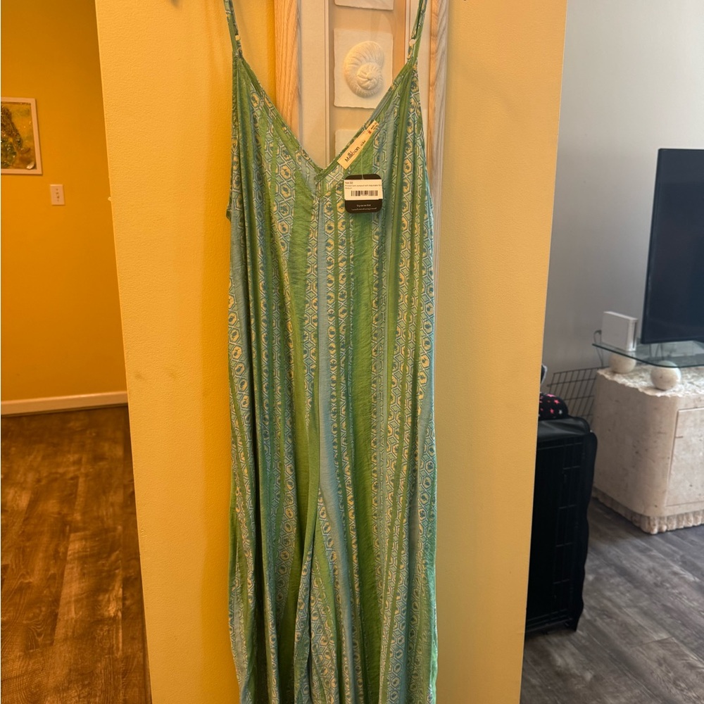 Millibon Blue and Green Printed Jumpsuit